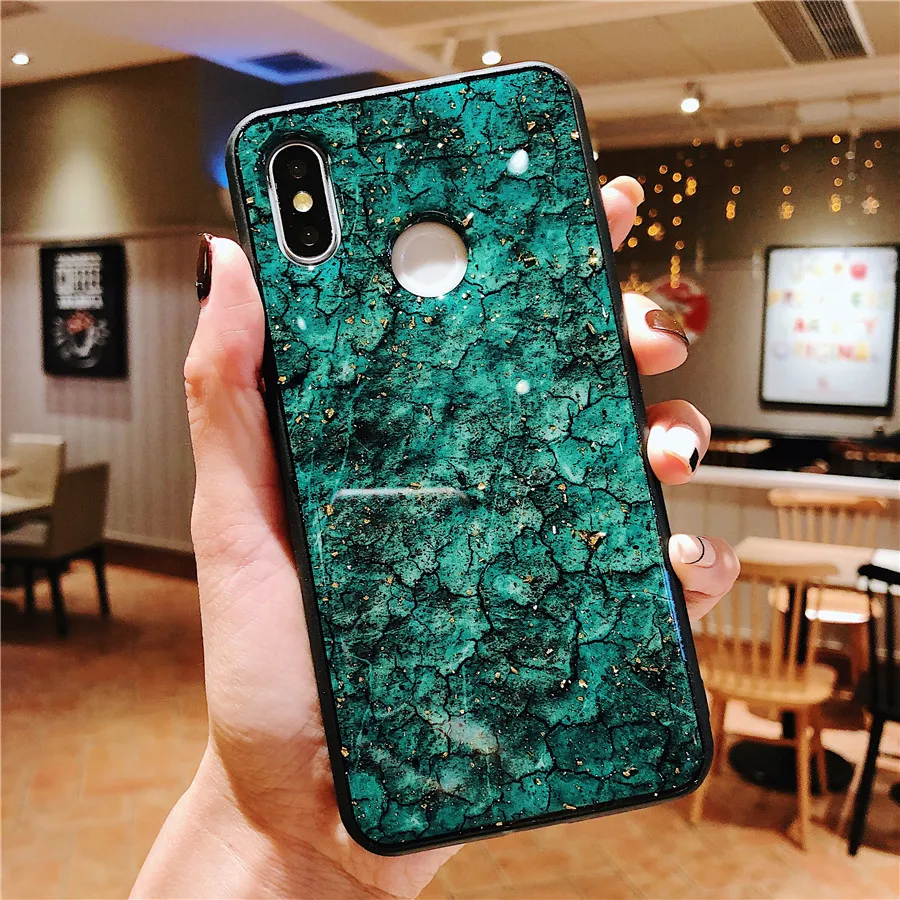 Gold foil crack Case for Xiaomi Mi A1 5X Phone For 6X A2 case Redmi 6 pro Soft Cover mi 8 se mi8 lite Fundas |