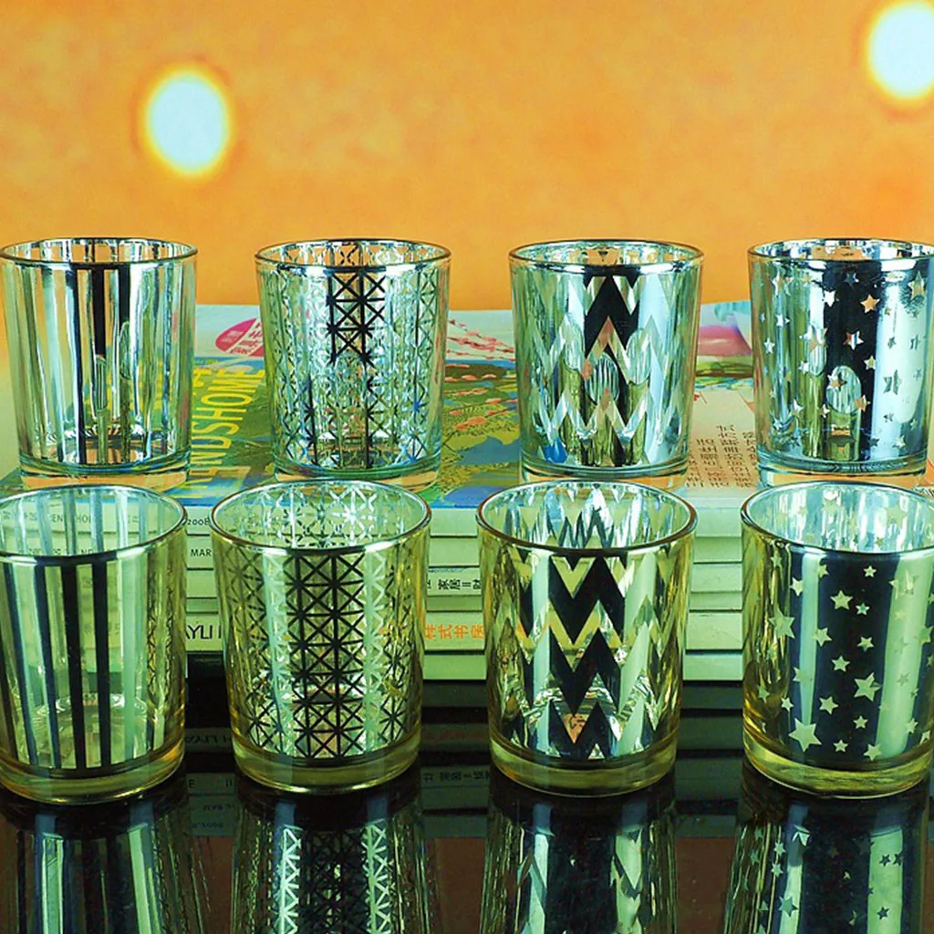 Стеклянные Votive Tealight подсвечники Mercury для свадеб вечеринок и домашнего