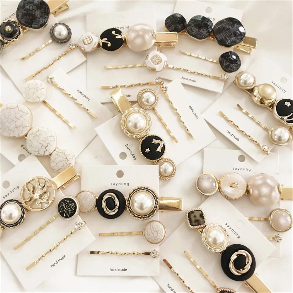 3 шт./компл. Винтаж Для женщин подражание из Жемчужной шерсти зажим аксессуар для