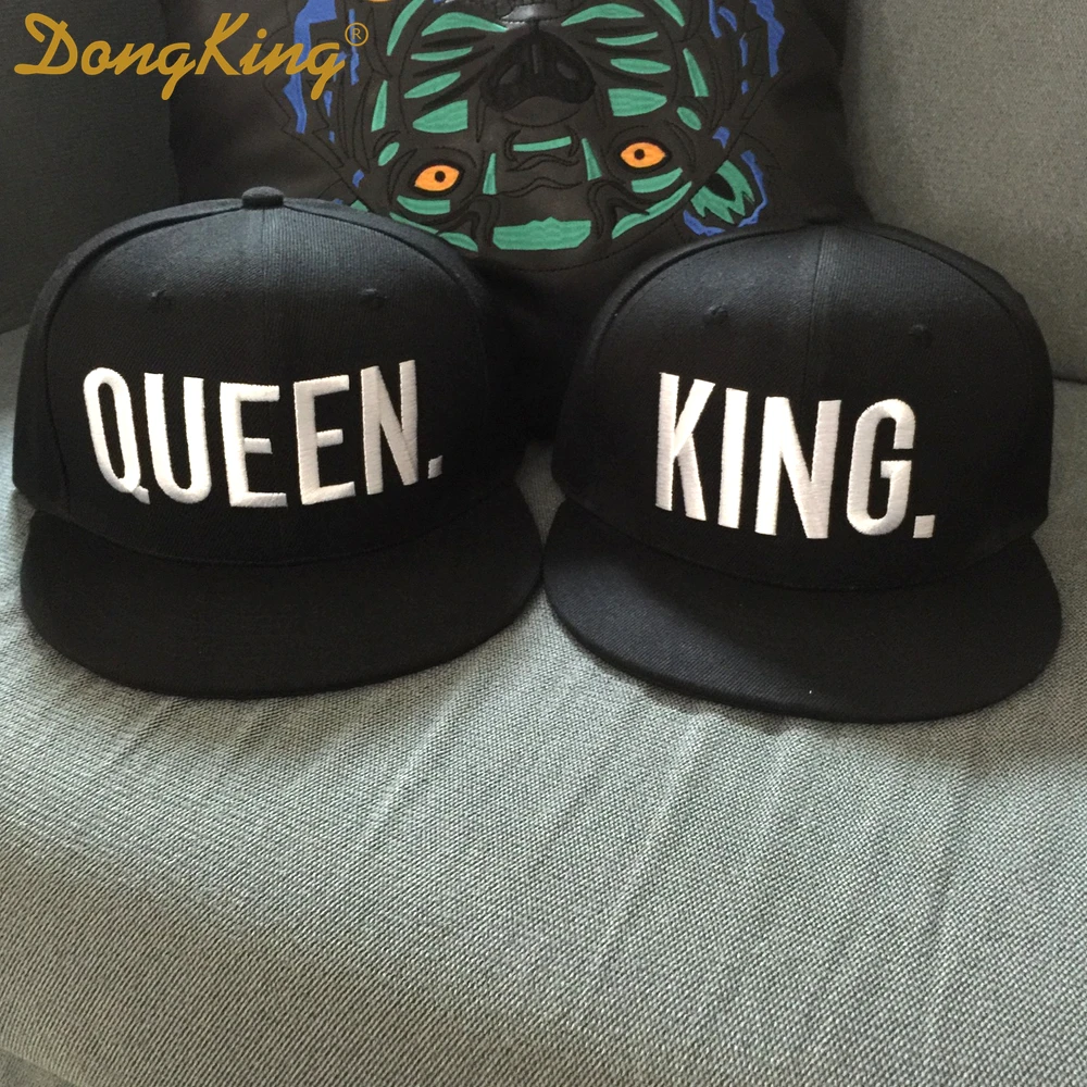 Кепка DongKing KING QUEEN с вышивкой акриловая бейсболка Snapback плоским козырьком для