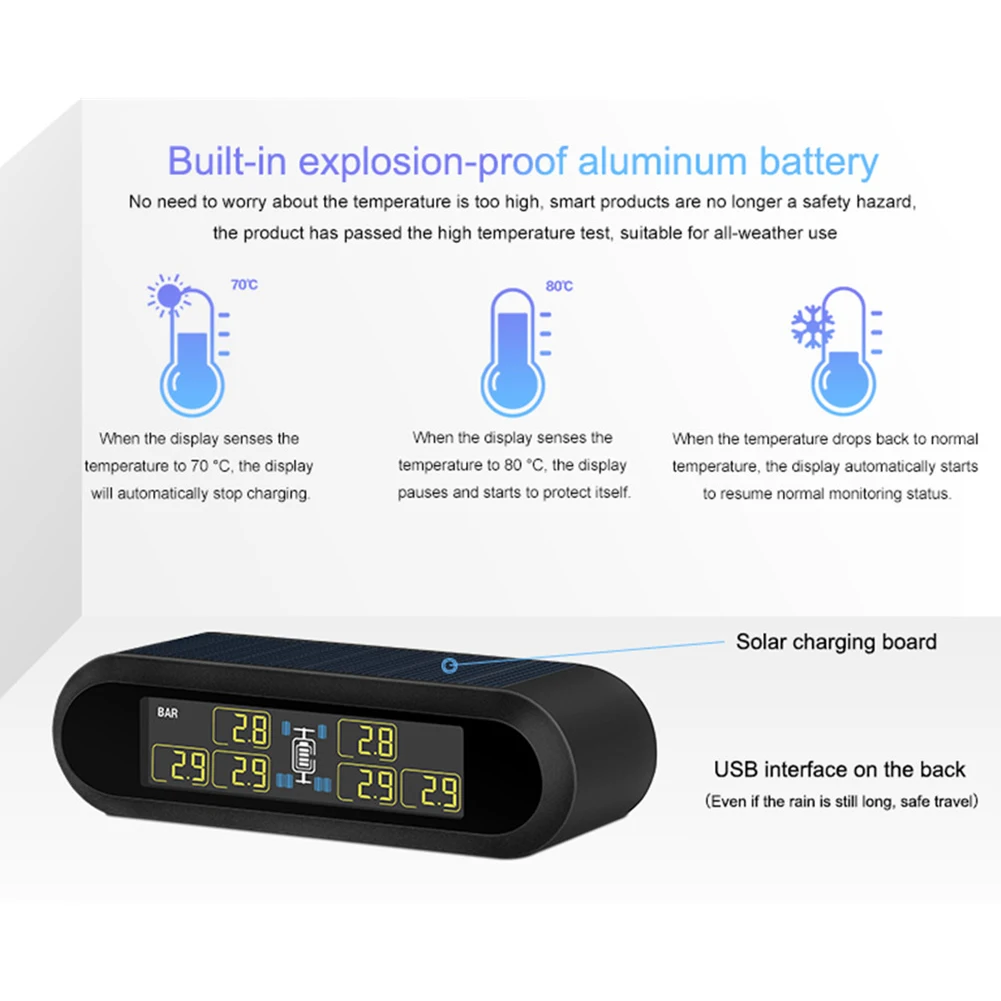 Автомобильная система контроля давления в шинах TPMS, Супер lcd, универсальная, для 6 колес, автобуса, микроавтобуса, с 6 датчиками, давление в шинах