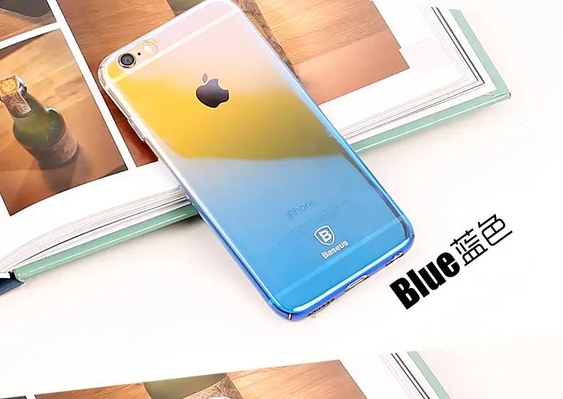Чехол для телефона Baseus для iPhone X, 8, 7, 6, 6 s, s Plus, ультра тонкий градиентный жесткий чехол из поликарбоната для iPhone 8 Plus, 7 Plus, 6 Plus, Coque Fundas