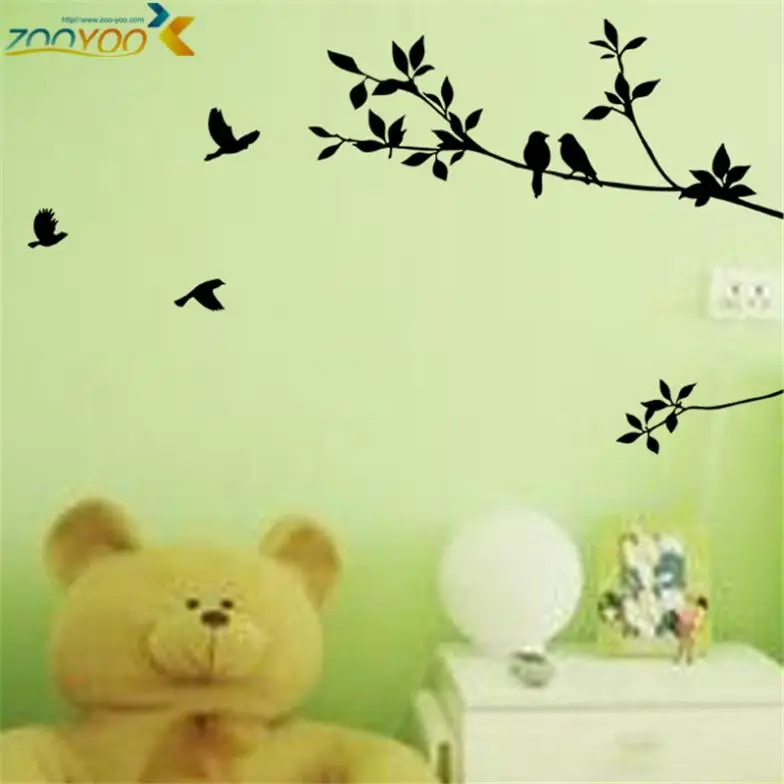 Декоративные наклейки на стену с птицами ветвях и дереве 8171 | Дом сад