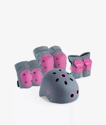 Pink L size Xiaomi mijia Xiaoxun Регулируемый Детский велосипедный шлем велосипедный спортивный наколенник Локоть Колено запястье защитное снаряжение - Цвет: Pink L size