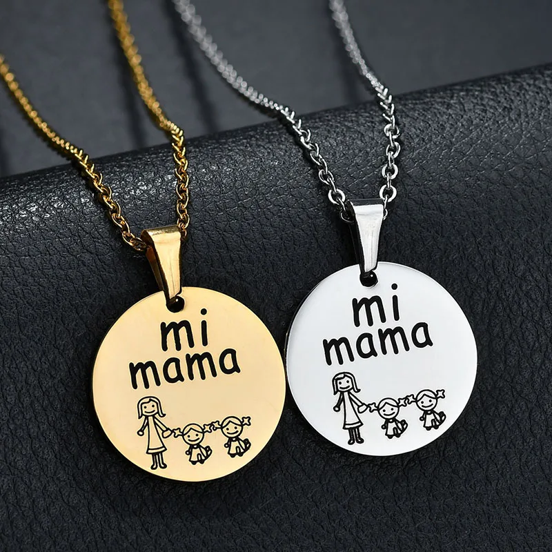 Горячая Распродажа ожерелье с подвеской Mi Mama персонализированное семейное для