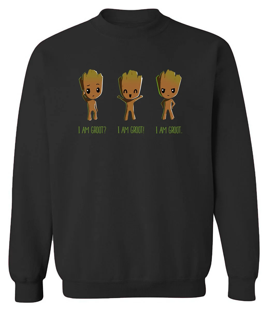 Мужская толстовка с принтом I'M GROOT одежда в уличном стиле с принтом из мультфильмов Толстовка осень зима флисовый пуловер Harajuku толстовки для мужчин пальто Топы
