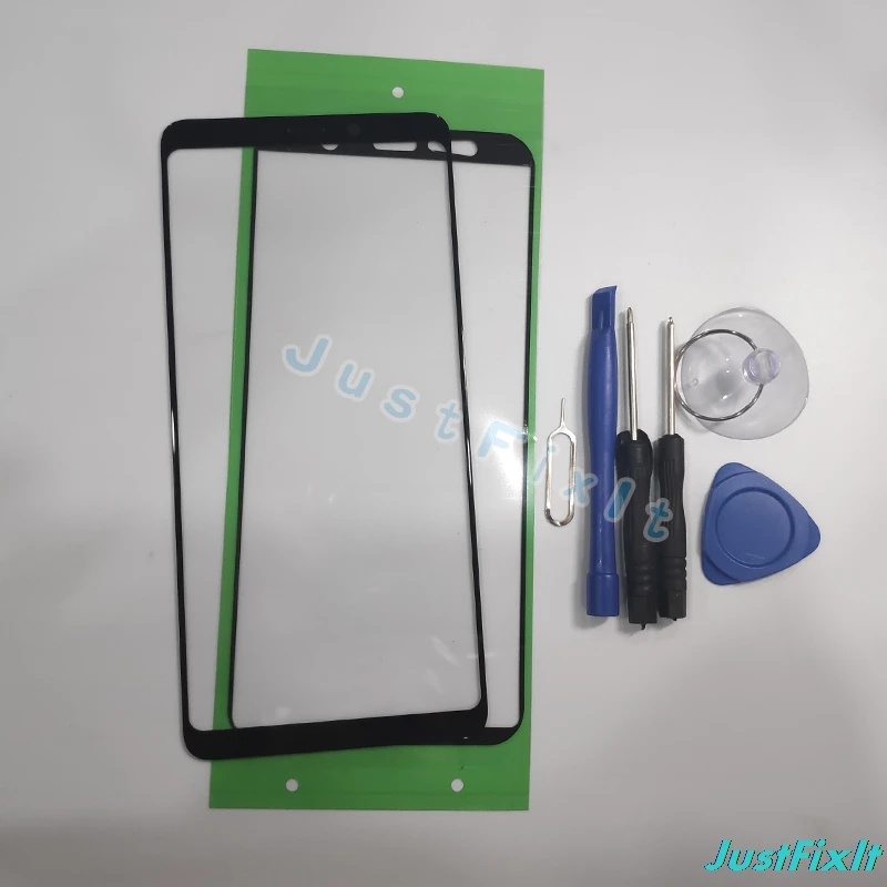 Для Samsung A6 + A8star A9s 2018 A920 сенсорный экран Переднее стекло ЖК внешняя панель Крышка