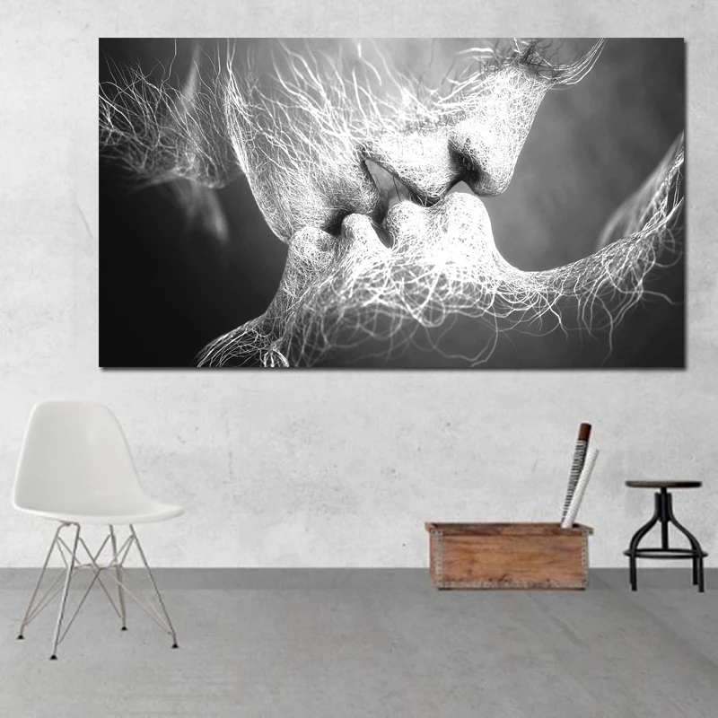 Kufwkey 5D DIY Diamond Painting Abstract decoration painting Love Kiss Full Square diamond mosaic Embroidery wall art | Дом и сад