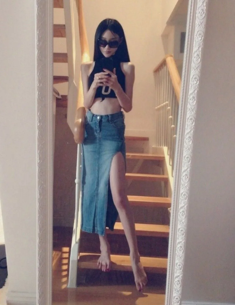 Корейская Очаровательная Женская Повседневная джинсовая юбка новая свободная