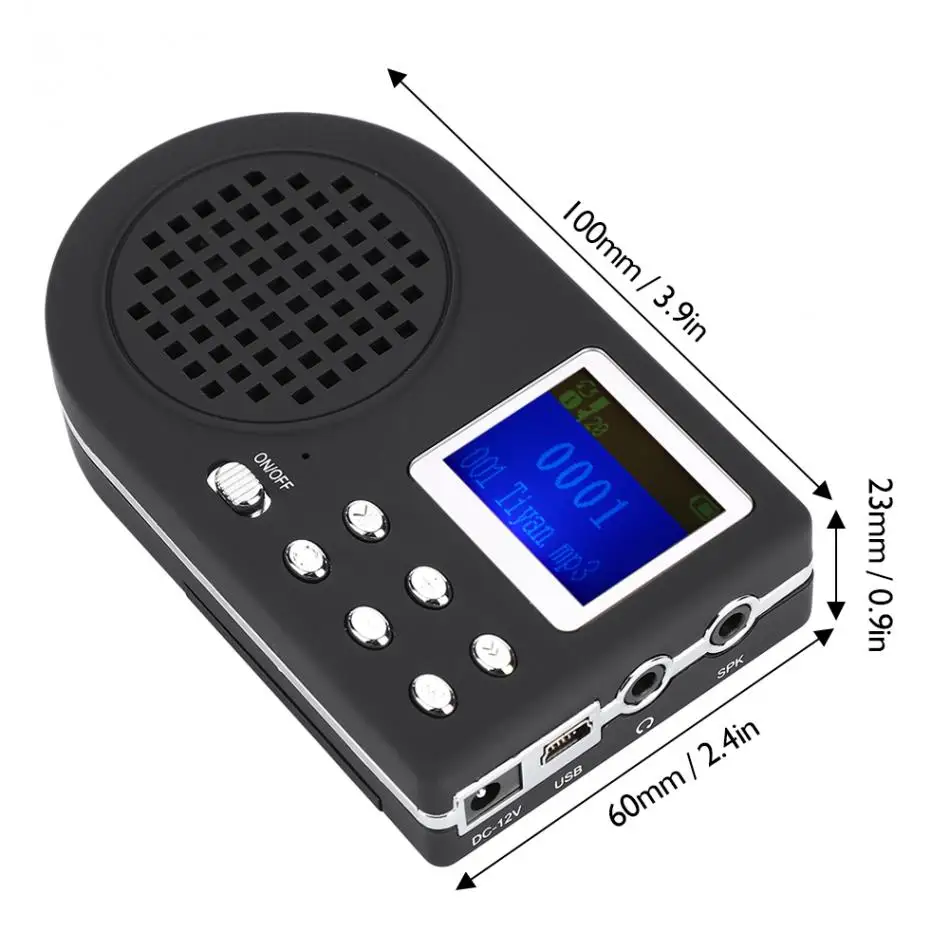 Портативная Птица Охота приманка MP3 птицы звук плеер ЖК-экран животное динамик пение устройство усилитель принадлежности для охоты