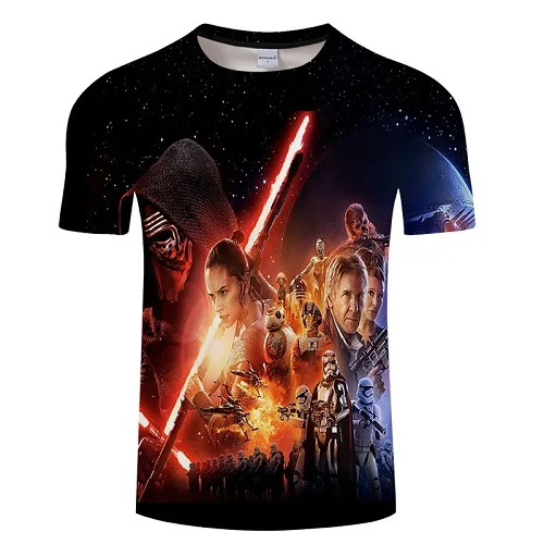 Синий Популярная летняя модная футболка Star Wars, мужские топы высокого качества, футболки на заказ, Мужская футболка с принтом, одежда азиатского размера, футболка S-6XL - Цвет: Синий
