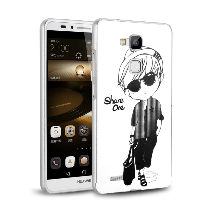 Fundas Huawei Ascend Mate 7 Case New Dual Hybrid Metal Aluminum Frame PC Back Cover mobile Phone Cases For Mate7 case |