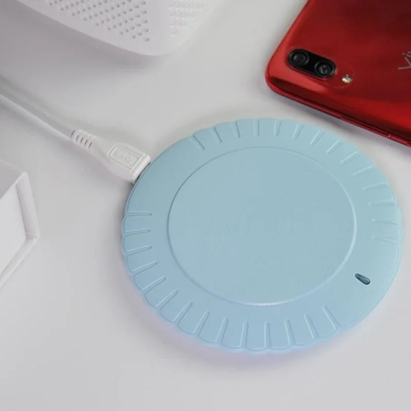 Blue Tongdaytech Qi Беспроводное зарядное устройство для Iphone X, XR, 8 Plus, 11, портативный зарядный коврик для мобильного телефона, для samsung S10, S9, S8, Xiaomi Mi, 9 - Тип штекера: Blue