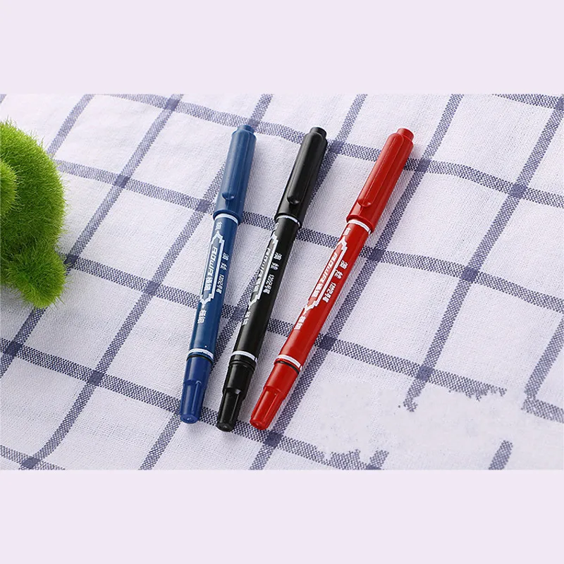 3pcs mixed Mrosaa 3 шт. цветной двойной наконечник быстросохнущие водонепроницаемые чернила Перманентный знак Маркер ручки для ткани металлический качественный тонкий вкладыш для рисования - Цвет: 3pcs mixed