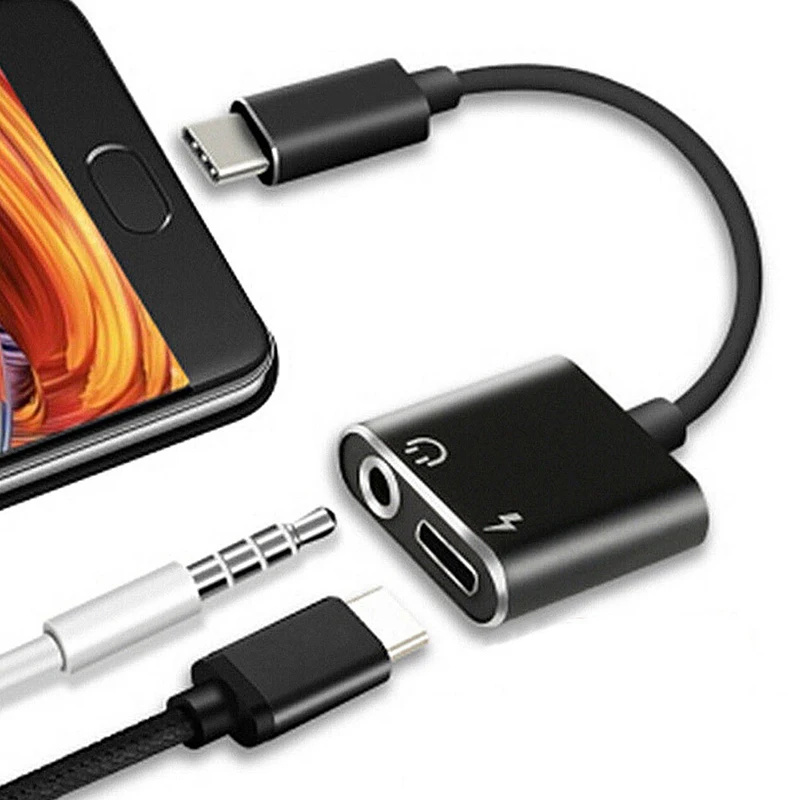 Oleeda 2 в 1 кабель для наушников USB Type C на 3 5 мм типа Aux адаптер зарядки Letv Xiaomi|Зарядные