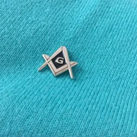 2pcslot 16mm freemason master masons masonic lapel pins metal badge square and compass with g pin and brooch
