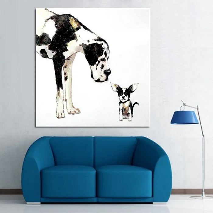 Современная Абстрактная живопись собака животные Декоративные Картины Чистая
