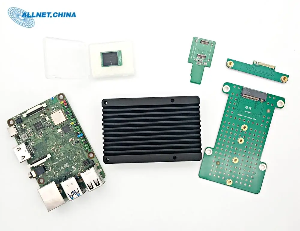 RK3399 ROCK PI 4B 4GB v1.4 макетная плата с 4MB SPI флэш-радиатор M.2 Плата расширения 16G eMMC и eMMC в uSD набор плат