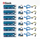 райзер для видеокарты pci e 16x для майнинга 6 pin 6 шт Золотой VER009 USB 3,0 PCI-E pcie Riser VER 009S Экспресс 1X 4x 8x 16x удлинитель адаптер SATA