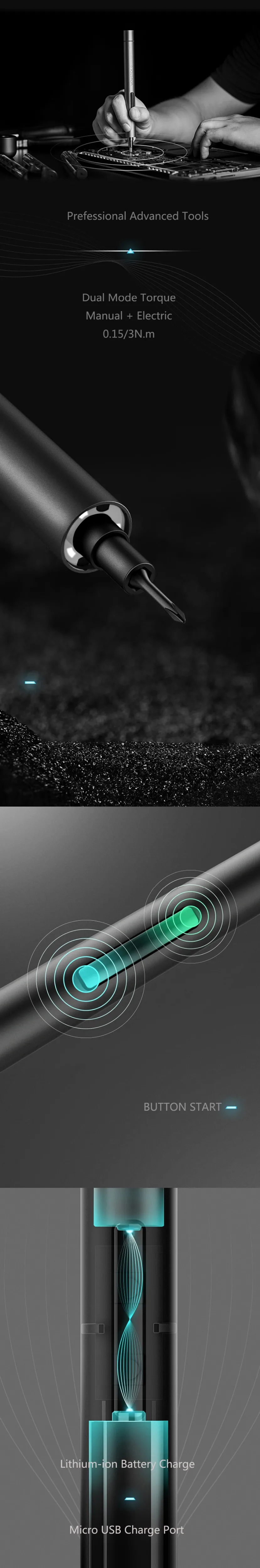 XIAO mi jia Wowstick 1F+ 64 в 1 Электрический винт mi Драйвер Беспроводной литий-ионный заряд светодиодный мощность винт mi jia драйвер комплект