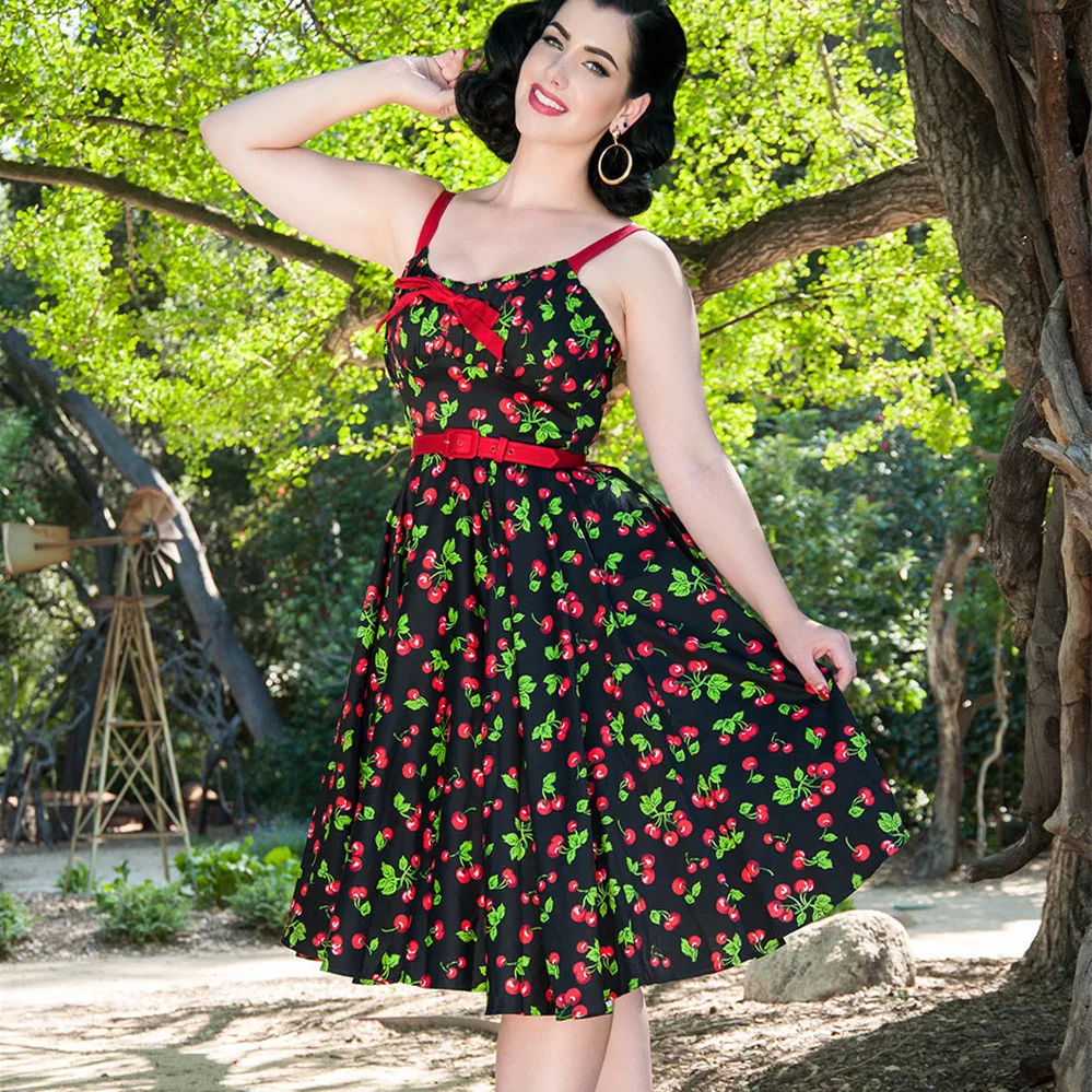 Женское винтажное платье на бретельках розовое в стиле Молли 50-х годов с пышной