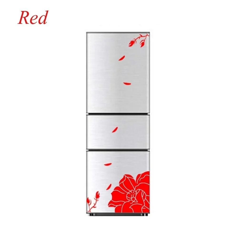 red flower 3D стены Стикеры для дома DIY Декор стен декоративные наклейки ПВХ обои наклейки на стены/стикер на клейкой основе для детской комнаты Наклейка на холодильник наклейка на холодильник декор для дома - Цвет: red flower