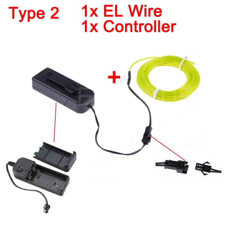EL Wire световая полоса DC 3V 12V неоновая лампа 1 M/2 M/3 M/5 M для танцевальной вечеринки