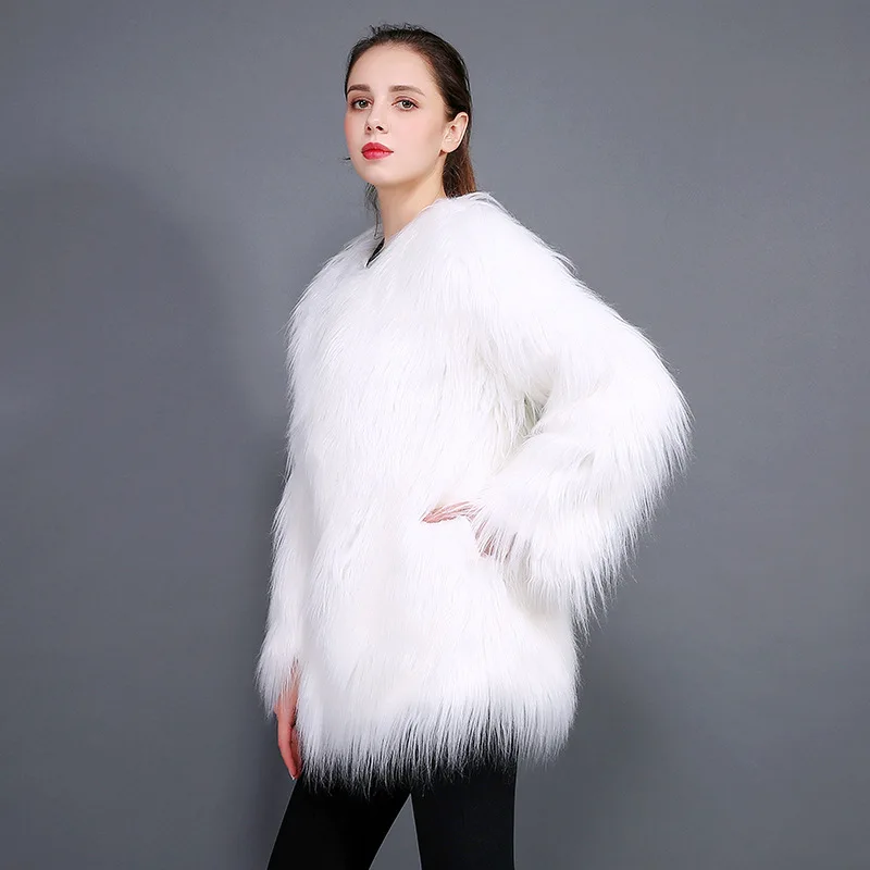 Шуба женская теплая с длинным рукавом|Куртки из искусственного меха| |