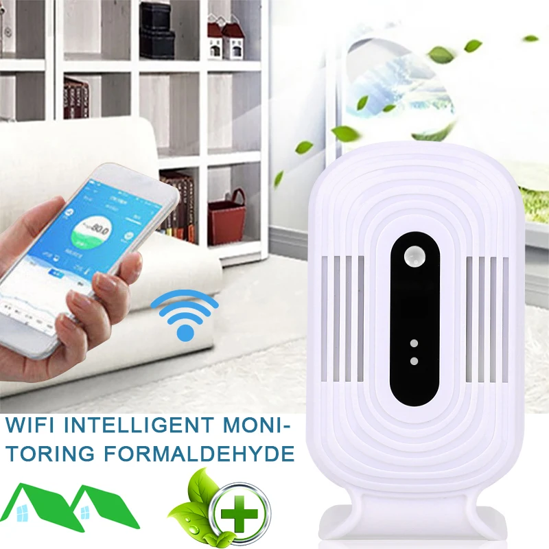 Практичный детектор качества воздуха WiFi 5 в белый JQ 200 умный монитор Формальдегид