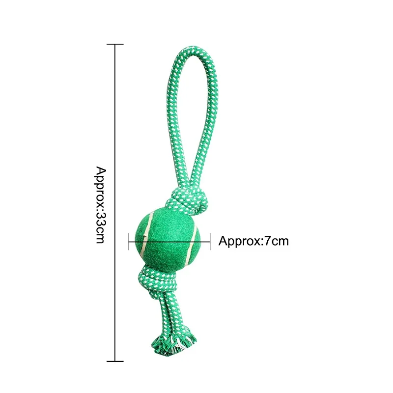 02 Rubber Squeaky Dog Toys Cotton Rope Ball Interactive Dog Toy Drawstring Tennis Ball Pet Chew Knot Puppy Multicolor Bell Ball - Цвет: 02