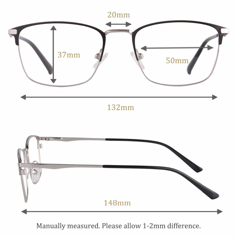 Очки по рецепту UOOUOO из титанового сплава для мужчин ультралегкие квадратные очки