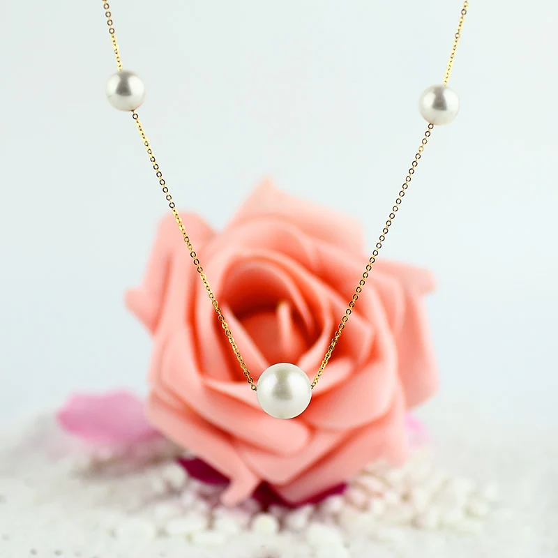 

Ожерелье женское из жемчуга с натуральным пресноводным жемчугом, 18 К