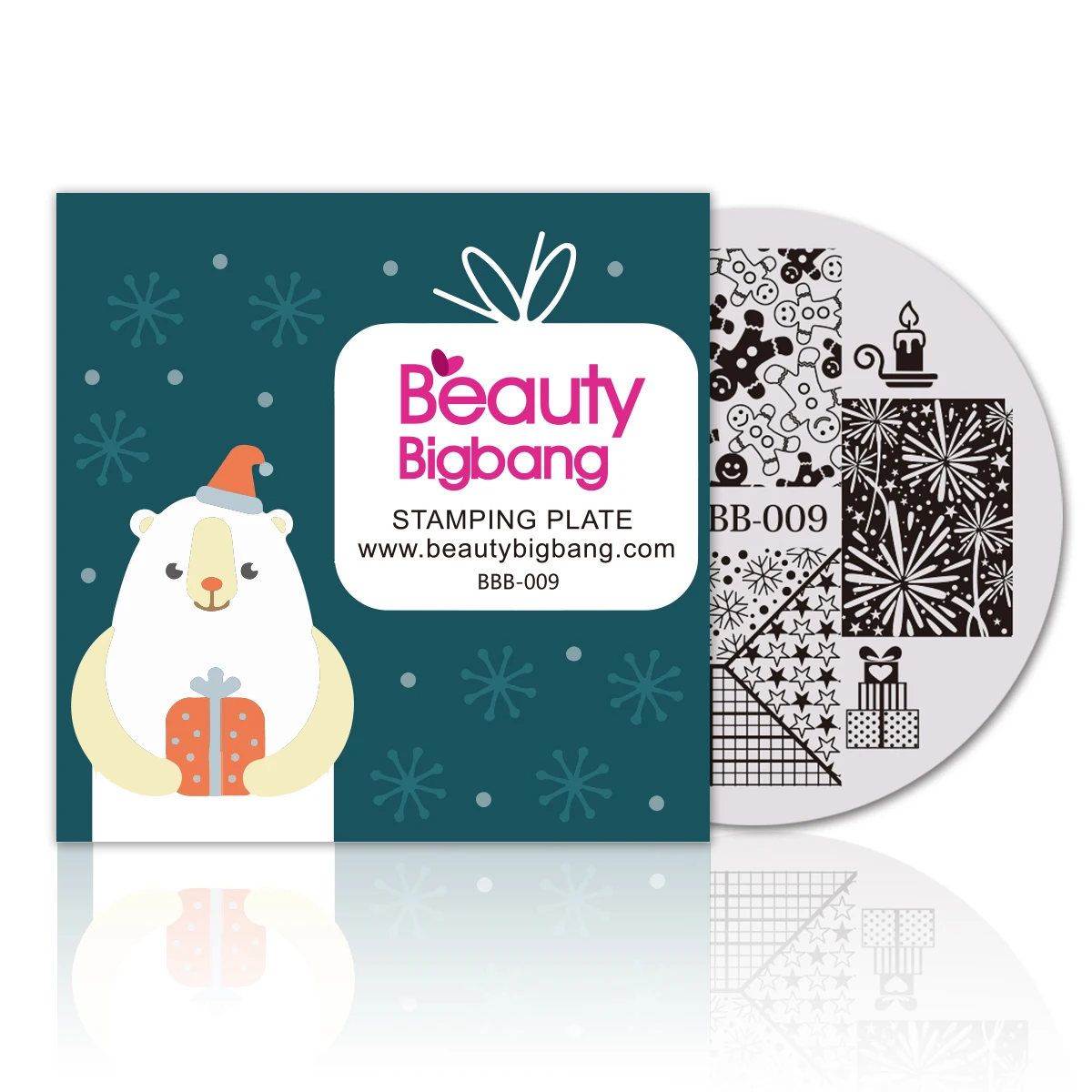 1 шт BeautyBigBang Круглая Пластина для штамповки ногтей Рождественская тема дерево маленькая девочка шаблон для дизайна ногтей для штамповки изображения пластины BBB-008