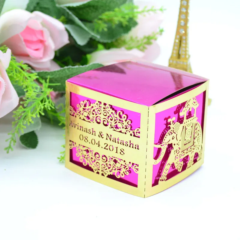 50 pieces Ganesha elephant wedding favors laser cut candy boxes | Дом и сад