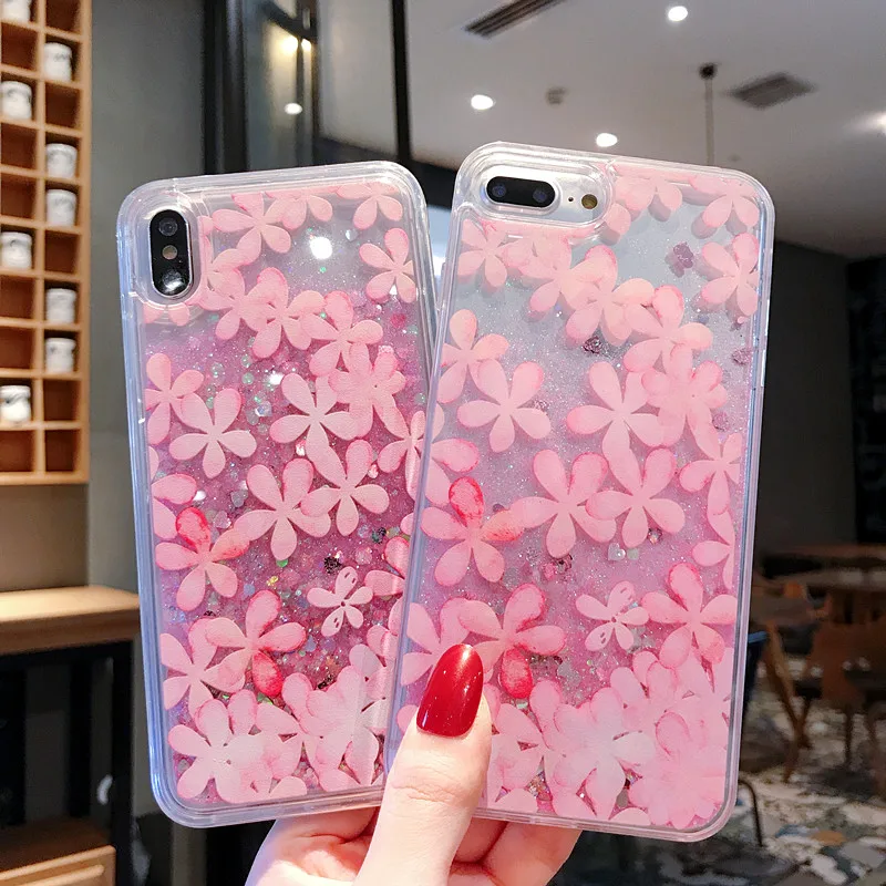 Чехол для iPhone 7 7Plus 6 6s 8 8Plus X XR XS MAX прозрачный чехол с цветами динамической