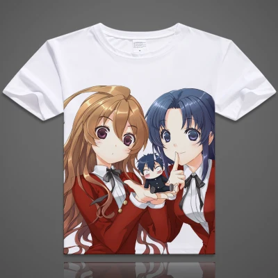 as picture Аниме toradora Тигр дракон футболка Для мужчин короткий рукав мода мультфильм футболка Айсака Тайга Косплэй xd-077 - Цвет: as picture