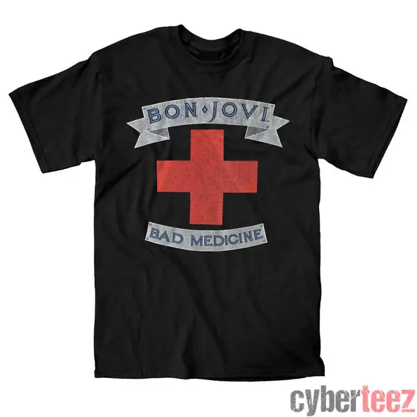 Bon Jovi Bad Medicine футболка Фирменная Новинка Аутентичные S-2XL | Мужская одежда