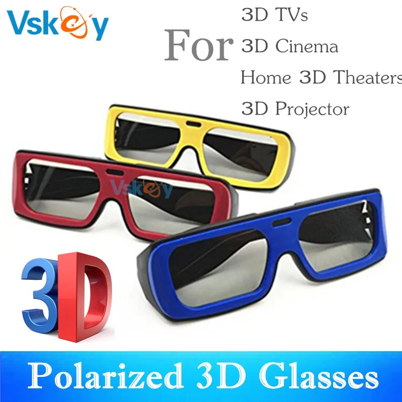 VSKEY 3 шт. для взрослых Поляризованные 3D очки Пассивных телевизоров ТВ реальные D