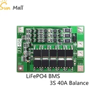 3s 40a balance version 18650 lifepo4 battery protection board iron lithium bmswith equalizing startable drill 9 6v 10 8v