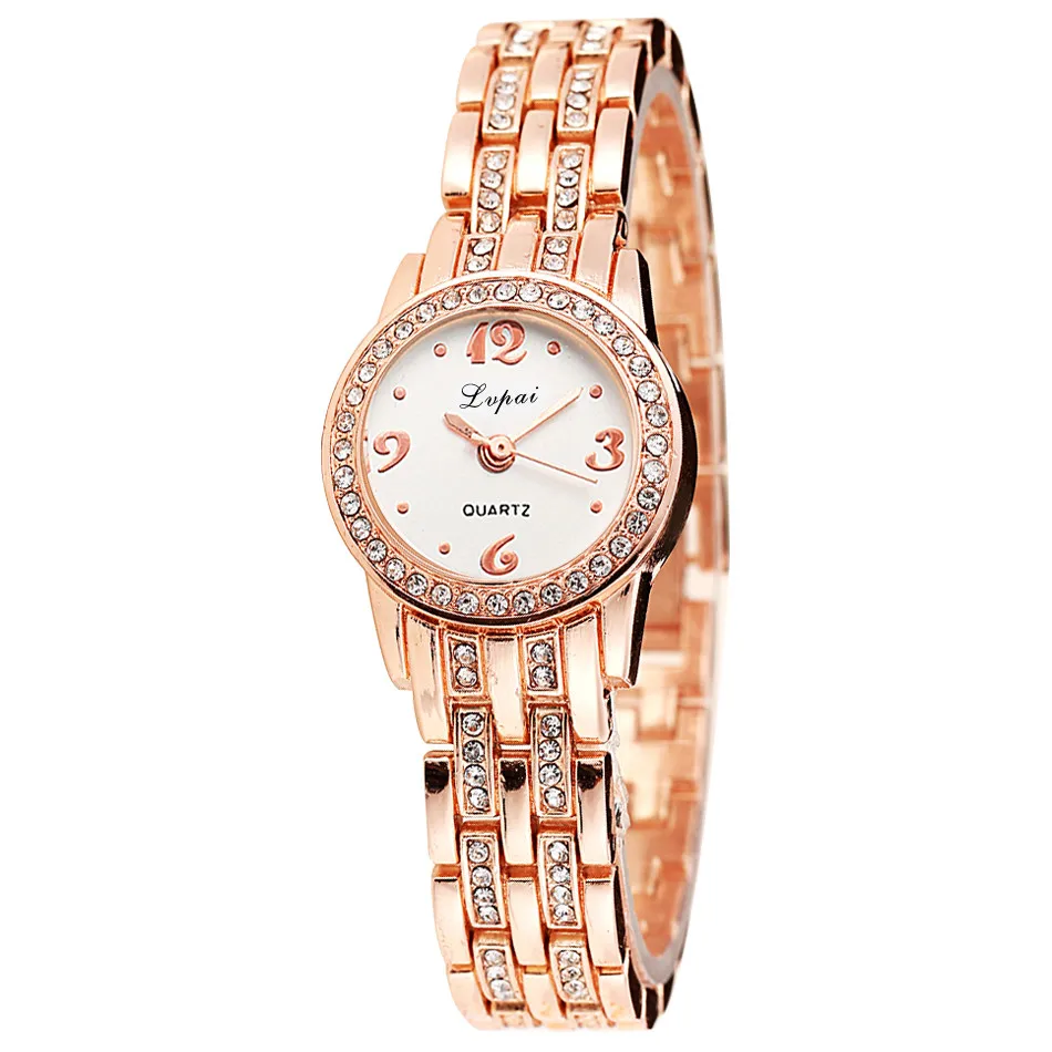 

Fashion Watches Women Digital Rhinestone Dial Ladies Quartz Wristwatch Rose Gold Alloy Strap Casual Clock Montre Femme #50