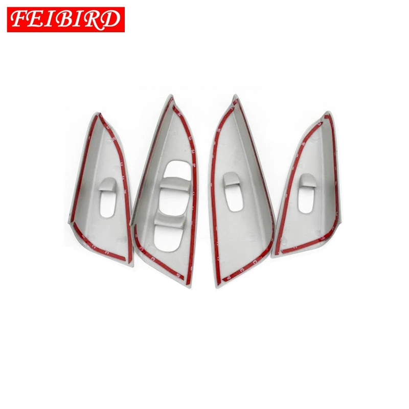 4 PCS For Nissan Sentra / Sylphy 2016 2017 2018 ABS MATTE SILVER Inner Door Armrest Window Lift Button Accessories Cover Trim | Автомобили