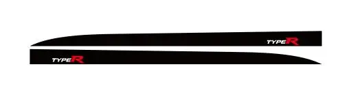 Black-TypeR logo Гоночная Спортивная дверная боковая юбка в полоску, автомобильный Стайлинг, украшение для тела, наклейка для Honda CIVIC Tourer TypeR 14-15, профессиональная виниловая наклейка - Название цвета: Black-TypeR logo