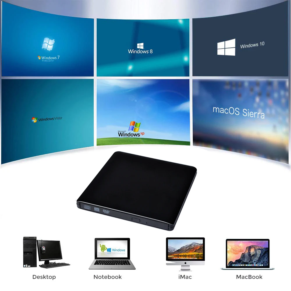 USB 3 0 DVD RW внешний привод плеер записывающее устройство ультратонкий
