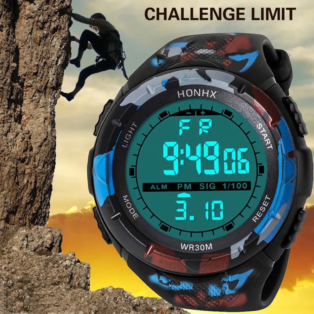 HONHX Sports Watches Men's Wrist Watches Digital and Quartz Boys Military Diving Watchband Top Watch Brand Male Clock#123