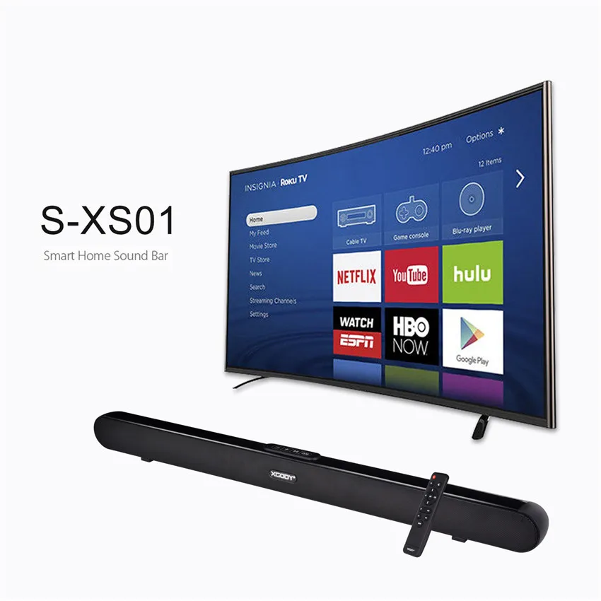 Черный Xgody S-XS01 40 Вт Bluetooth Звуковая Панель ТВ динамик проводной и беспроводной динамик 3" 2,0 канал с коаксиальный/оптический/USB/пульт дистанционного управления - Цвет: Черный