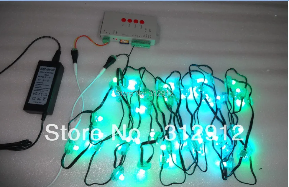 100pcs DC12V вход WS2811 Светодиодный пиксельный свет со всеми черными проводами IP68