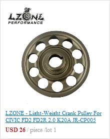 LZONE-Racing алюминиевый OEM размер легкий шкив коленчатого вала для 93-01 Honda Prelude H22 VTEC JR-CP012