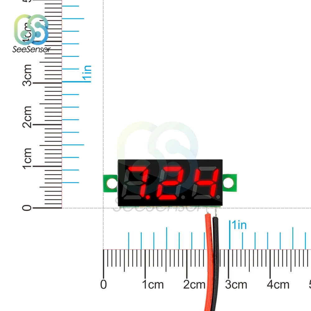

Mini Digital Voltmeter Voltage Tester Meter 0.28 Inch 2.5V-30V 2 Wire LED Screen Electronic Parts Accessories