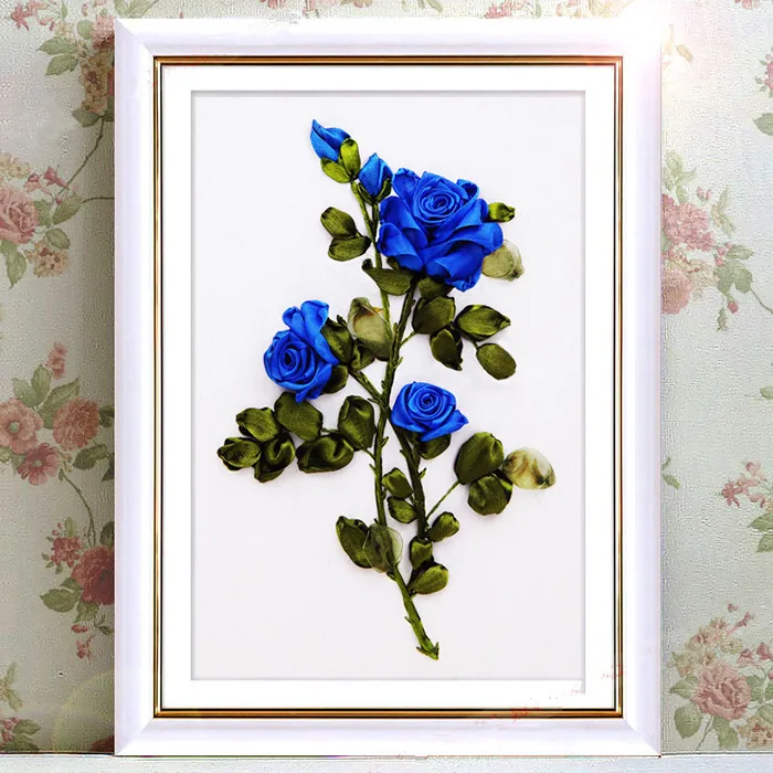 Набор для вышивки крестиком сделай сам 3D ленты наборы рукоделия синие красные