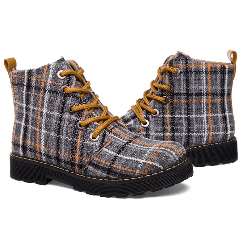 Женские ботинки на шнуровке CYOSO повседневные из хлопка Размеры 35 40|boots ladies|martin